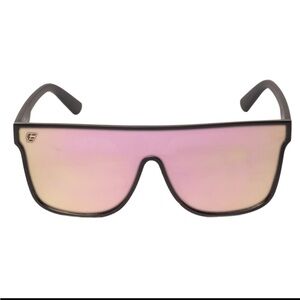NWT  Black Frame Sunglasses with Pink Lenses